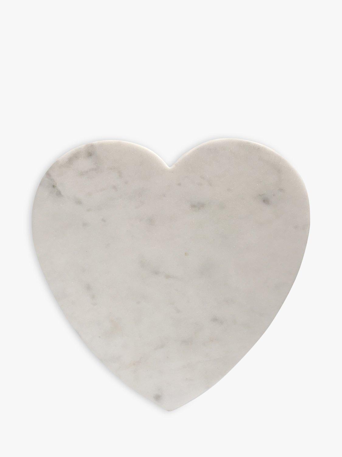 Culinary Concepts heart-shaped white marble cheese board 28cm - British product