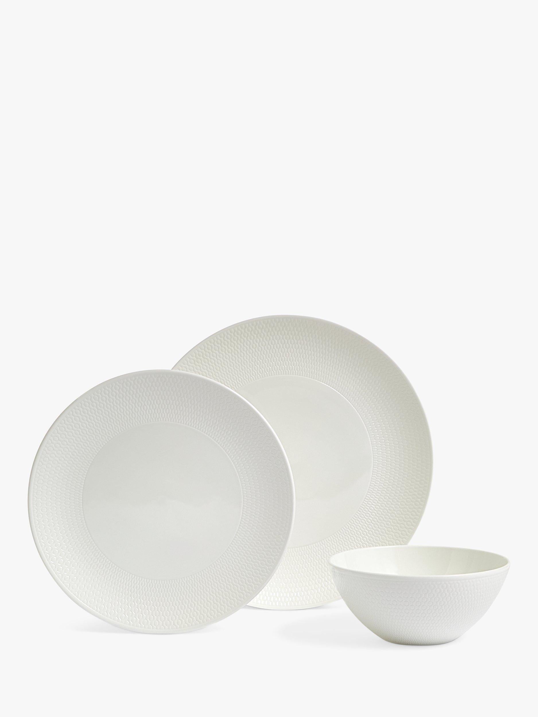 Wedgwood Gio white bone china dinnerware set 12-piece, UK version