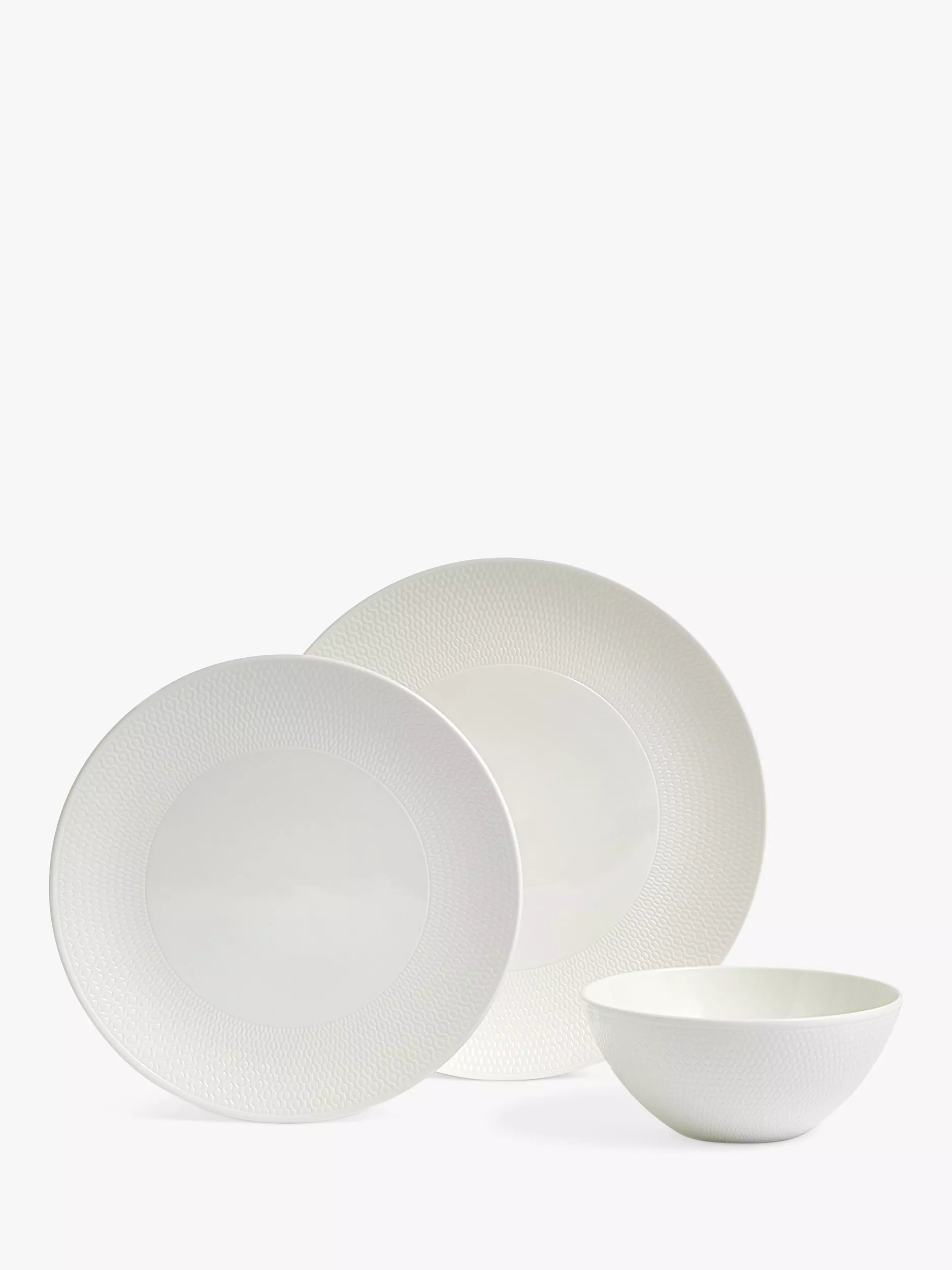 Wedgwood Gio white bone china dinnerware set 12-piece, UK version