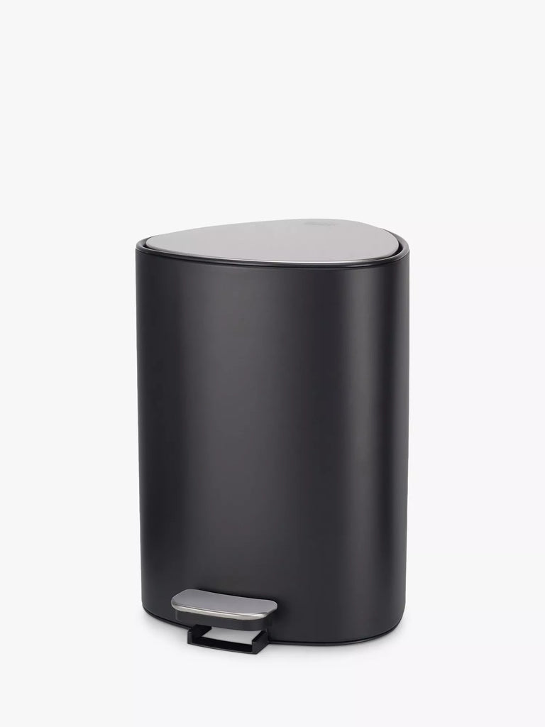 Joseph Joseph Bathroom Pedal Bin, 5L, Steel/Matt Black