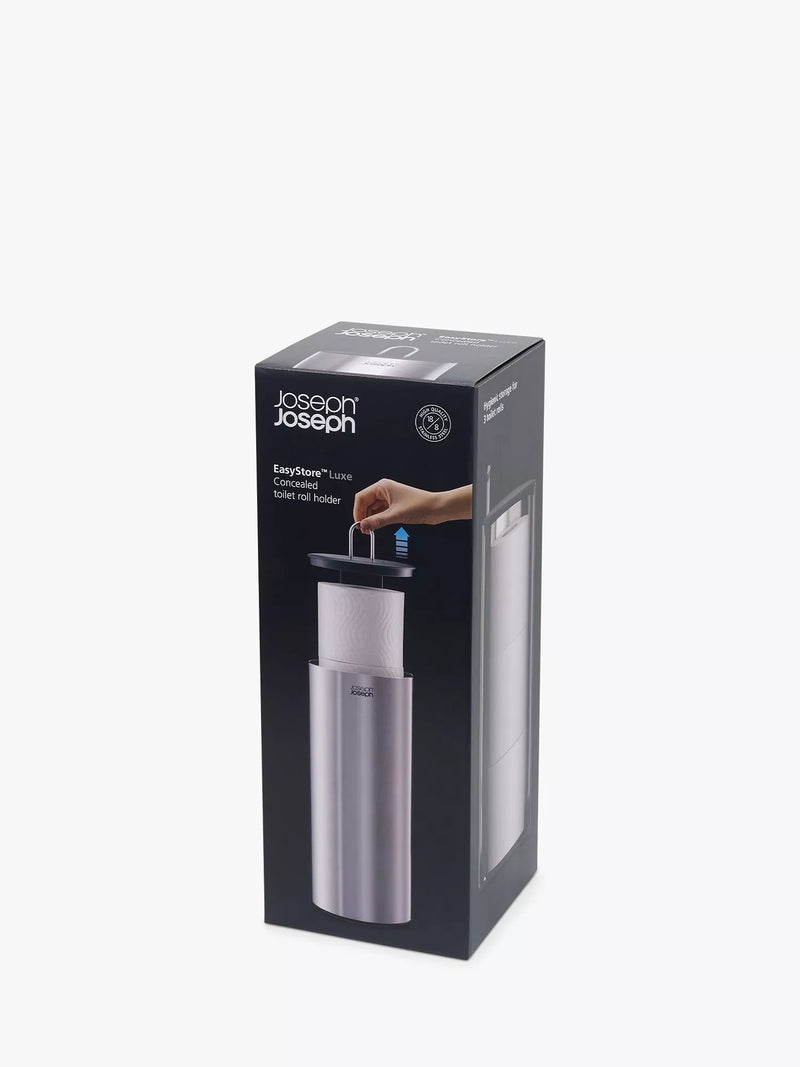 Joseph Joseph concealed toilet roll holder in stainless steel, UK version