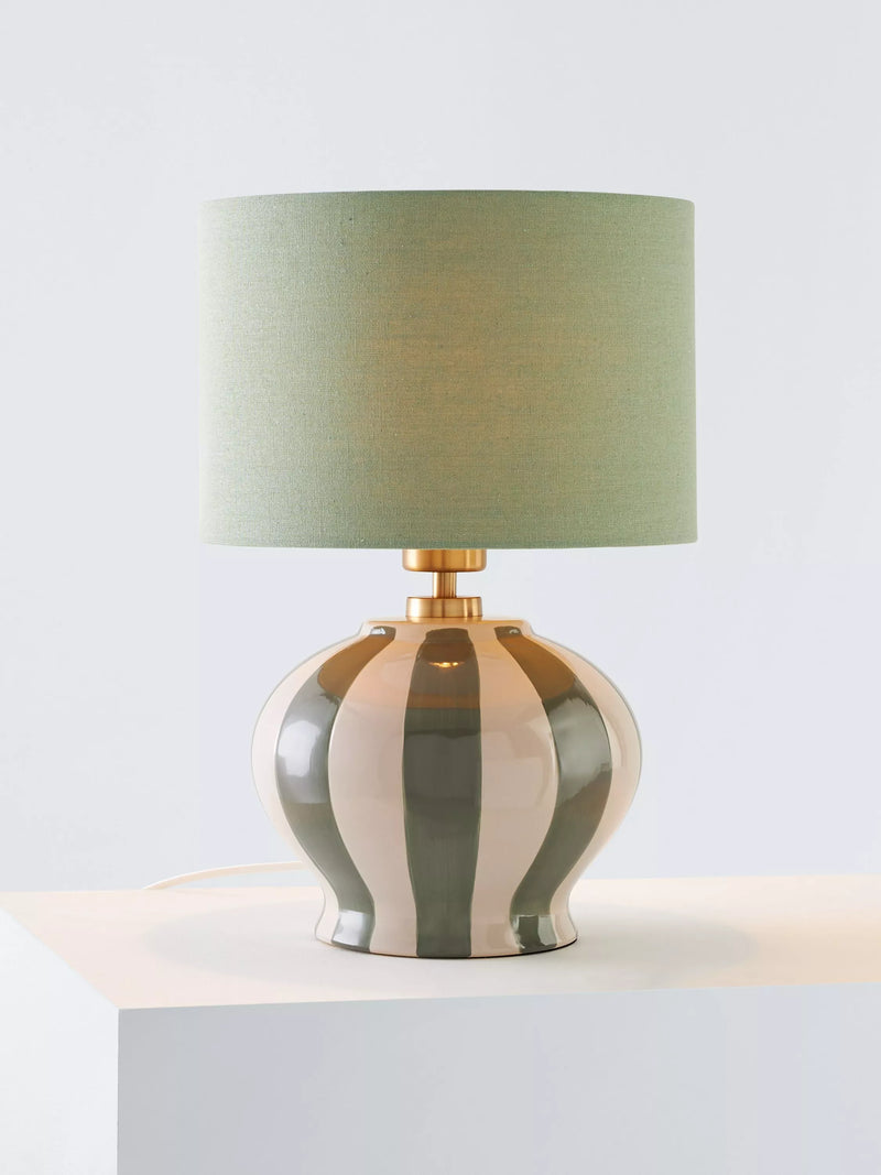 John Lewis Burano stripete keramisk bordlampe medium