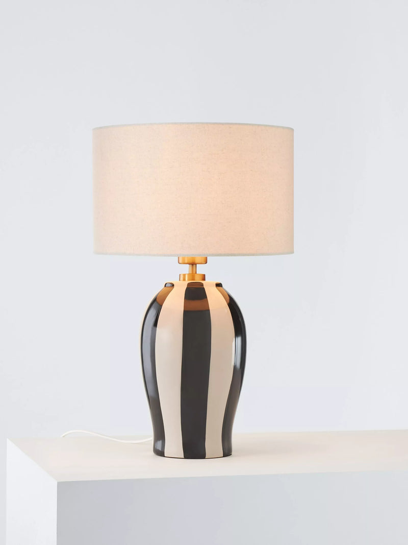John Lewis Burano gestreifte Keramik-Tischlampe Medium