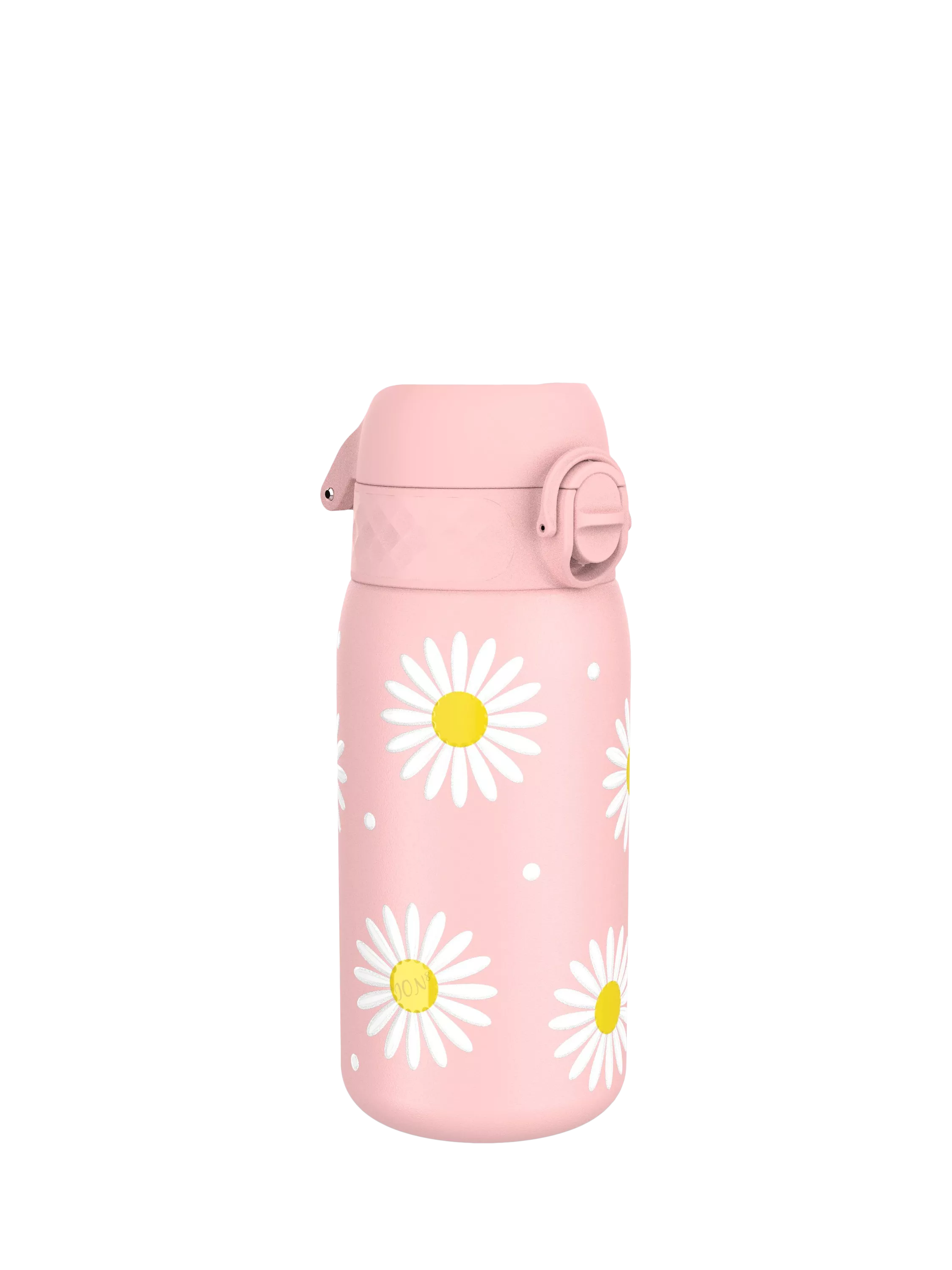 Ion8 Daisy stainless steel water bottle in Rose Quartz, 400ml, UK version