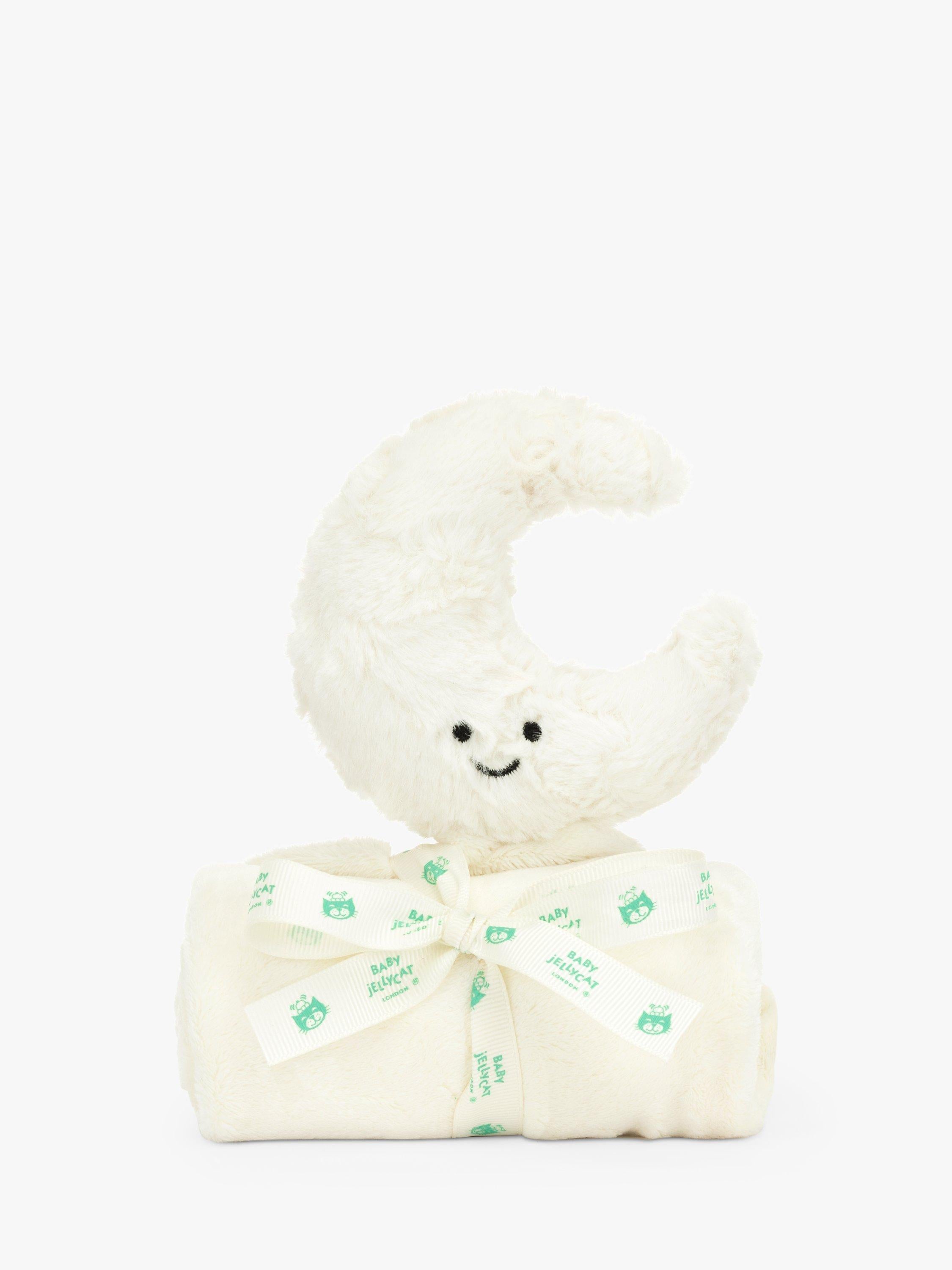 Jellycat Amuseable Moon Soother white faux fur toy, imported from the UK