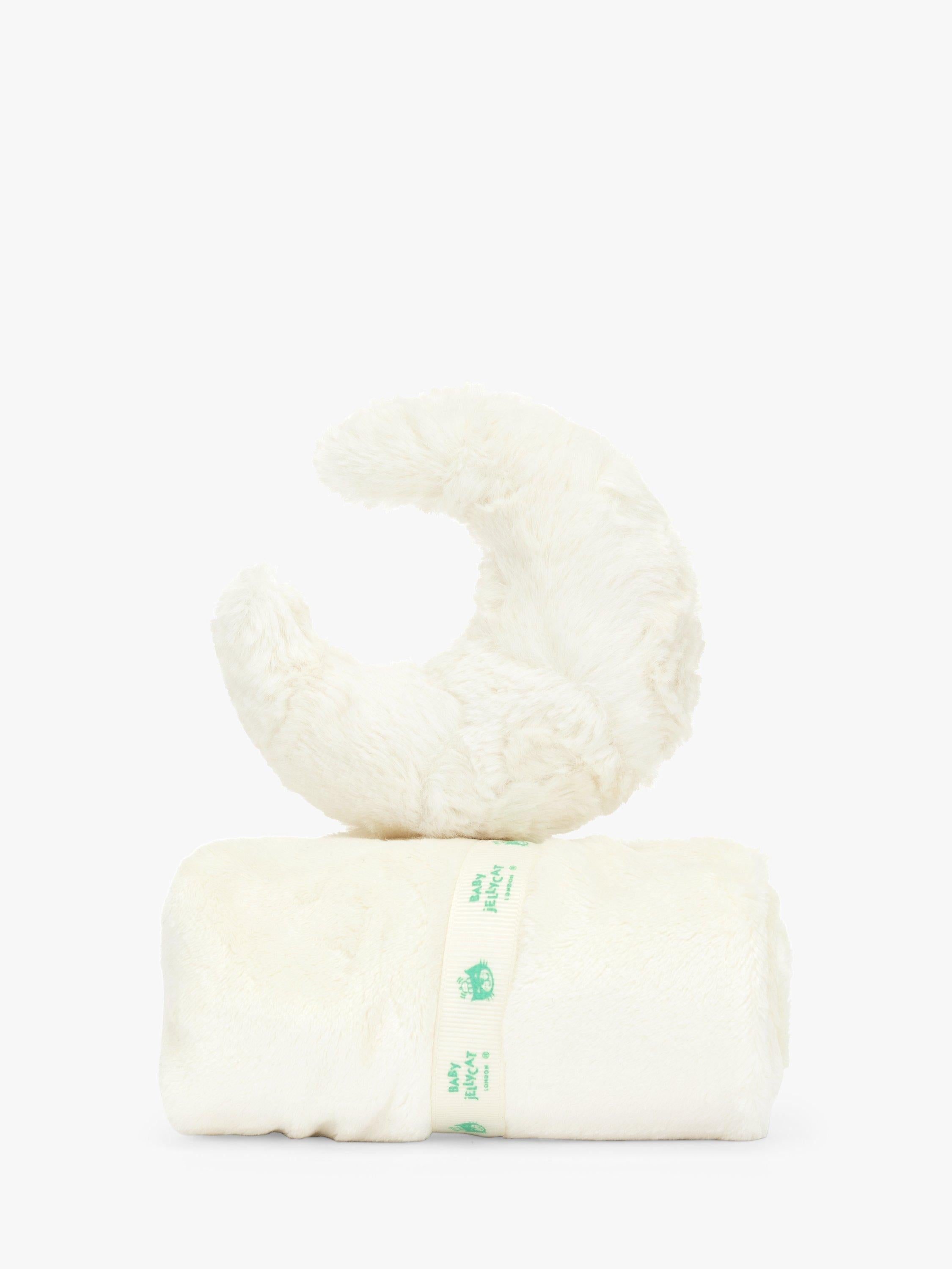 Jellycat Amuseable Moon Soother white faux fur toy, imported from the UK