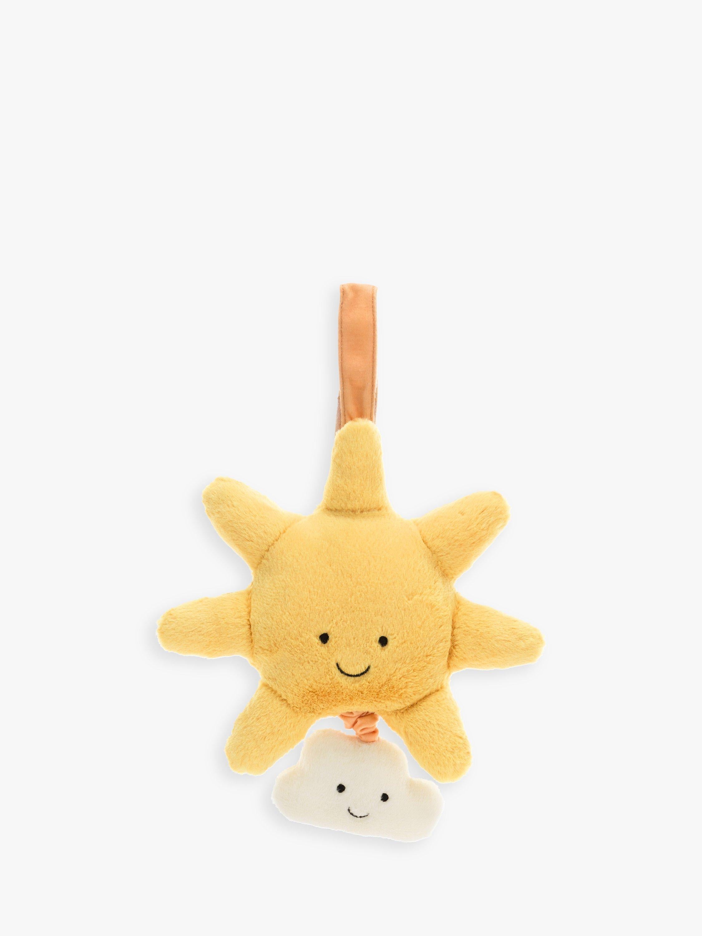 Jellycat Amuseable Sun musical pull soft toy 20cm, imported from the UK