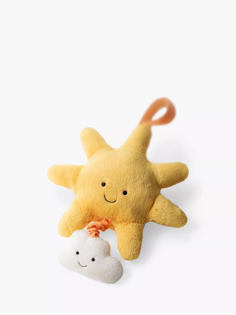 Jellycat Amuseable Sun musical pull soft toy 20cm, imported from the UK