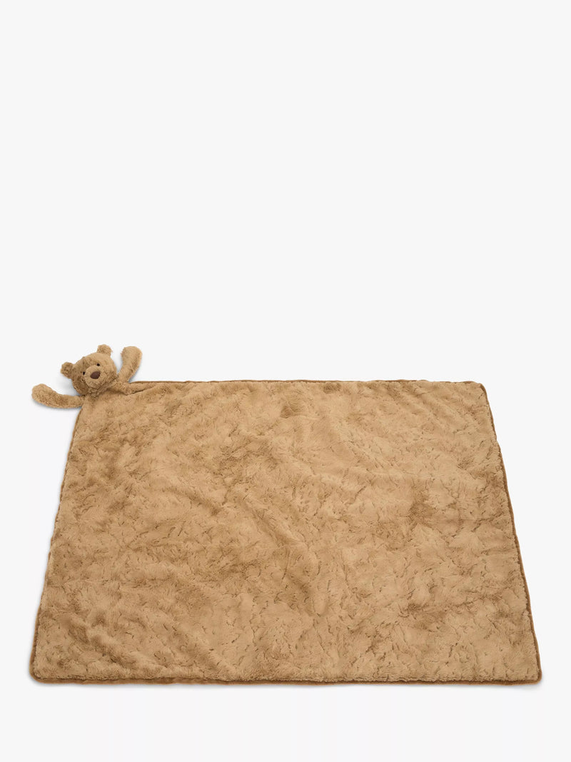 Jellycat Bartholomew Bear Blankie brown faux fur recycled fibres, UK version