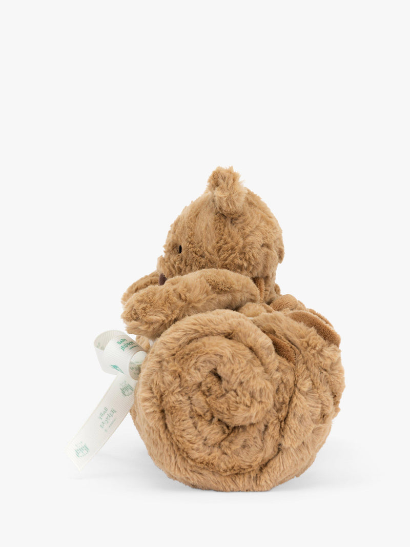 Jellycat Bartholomew Bear Blankie brown faux fur recycled fibres, UK version