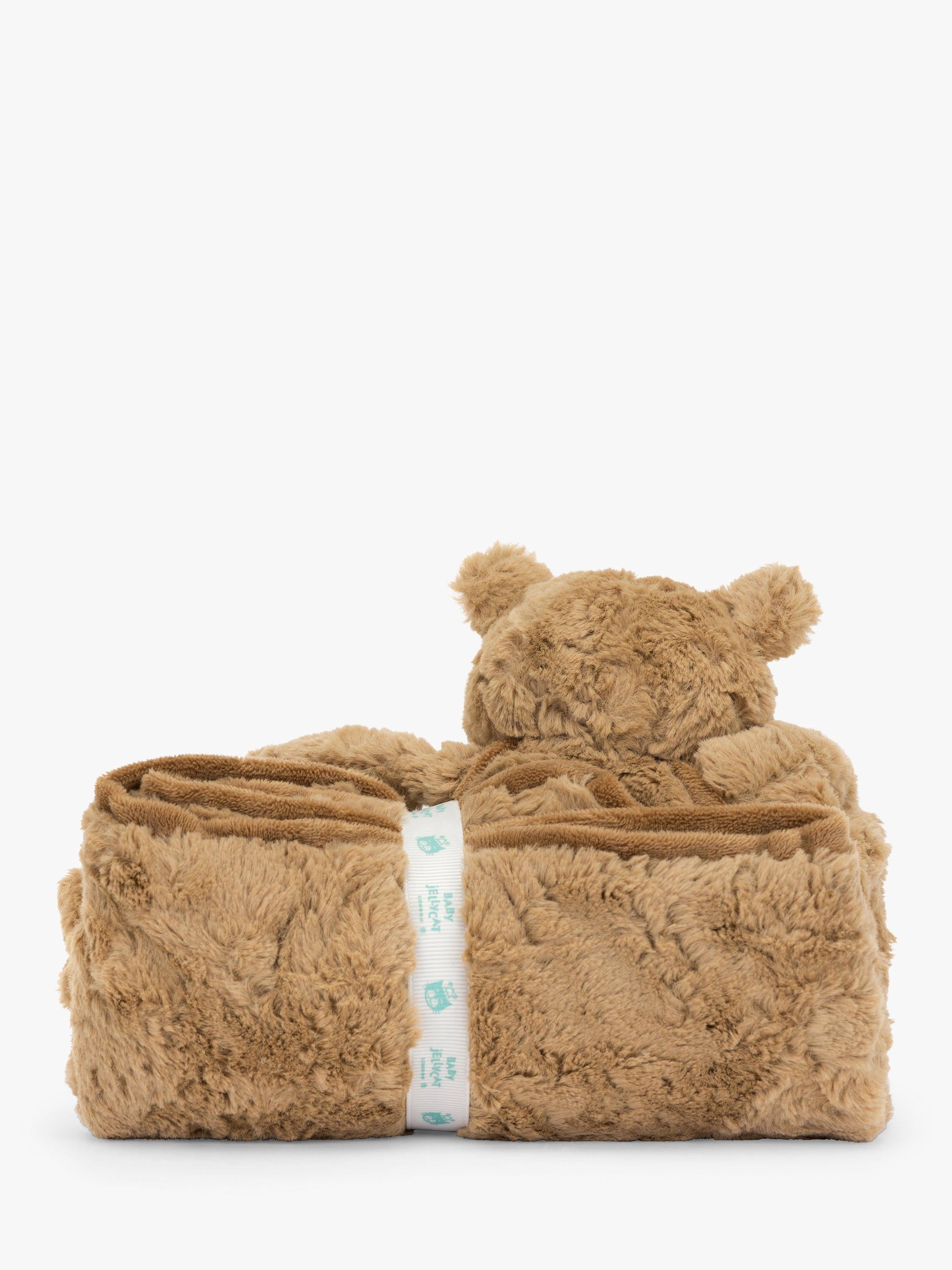 Jellycat Bartholomew Bear Blankie brown faux fur recycled fibres, UK version