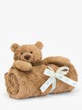 Jellycat Bartholomew Bear Blankie brown faux fur recycled fibres, UK version