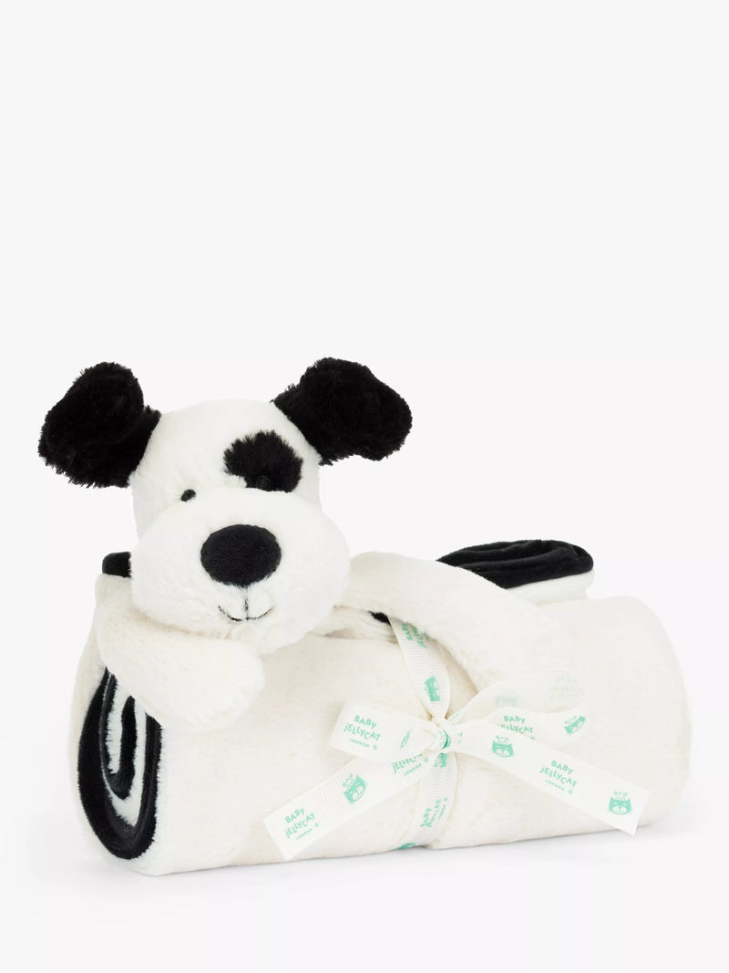 Jellycat Bashful Puppy blankie black cream, imported from the UK