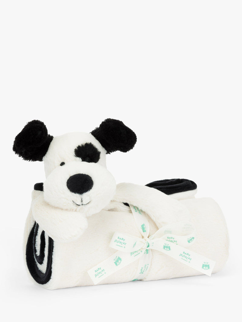 Jellycat Bashful Puppy blankie black cream, imported from the UK
