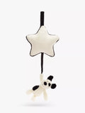 Jellycat Bashful Puppy Musical Pull Soft Toy, Black/Cream