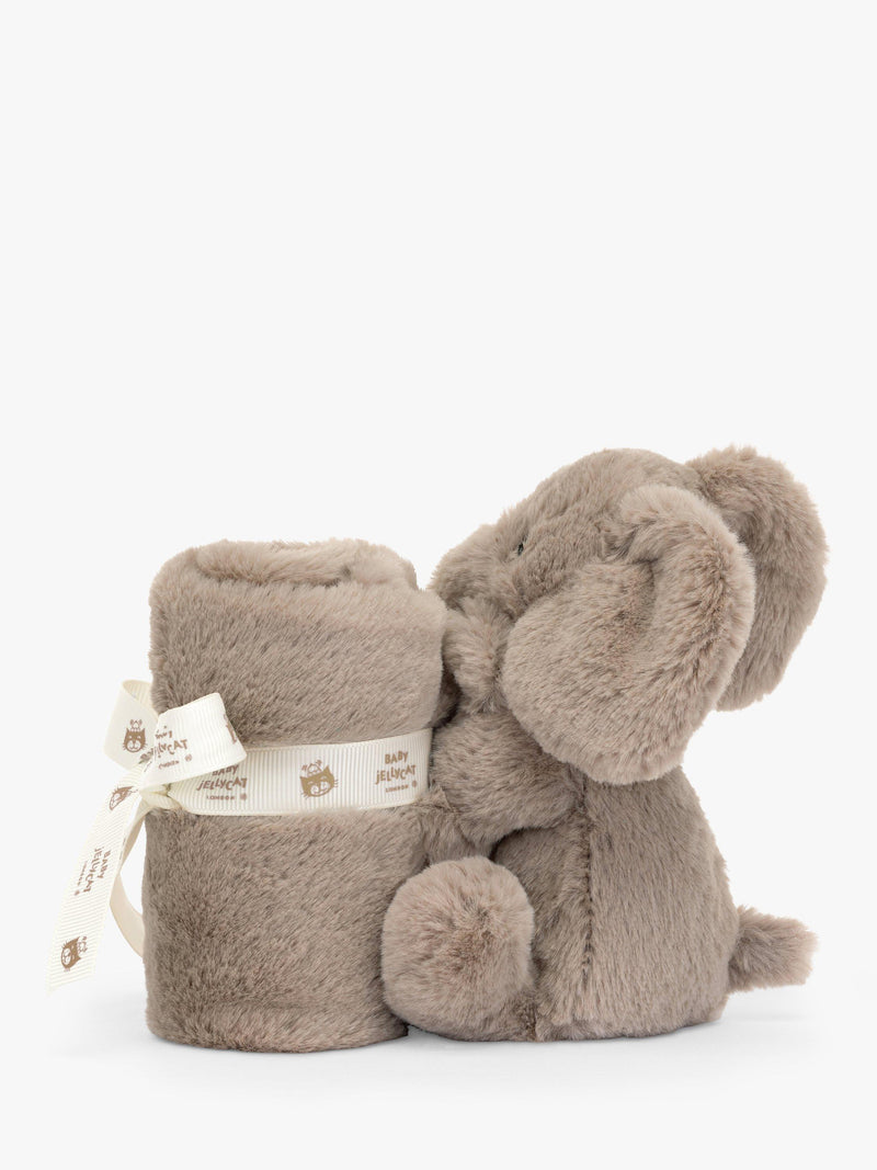 Jellycat Smudge Elephant soother in grey, imported from the UK