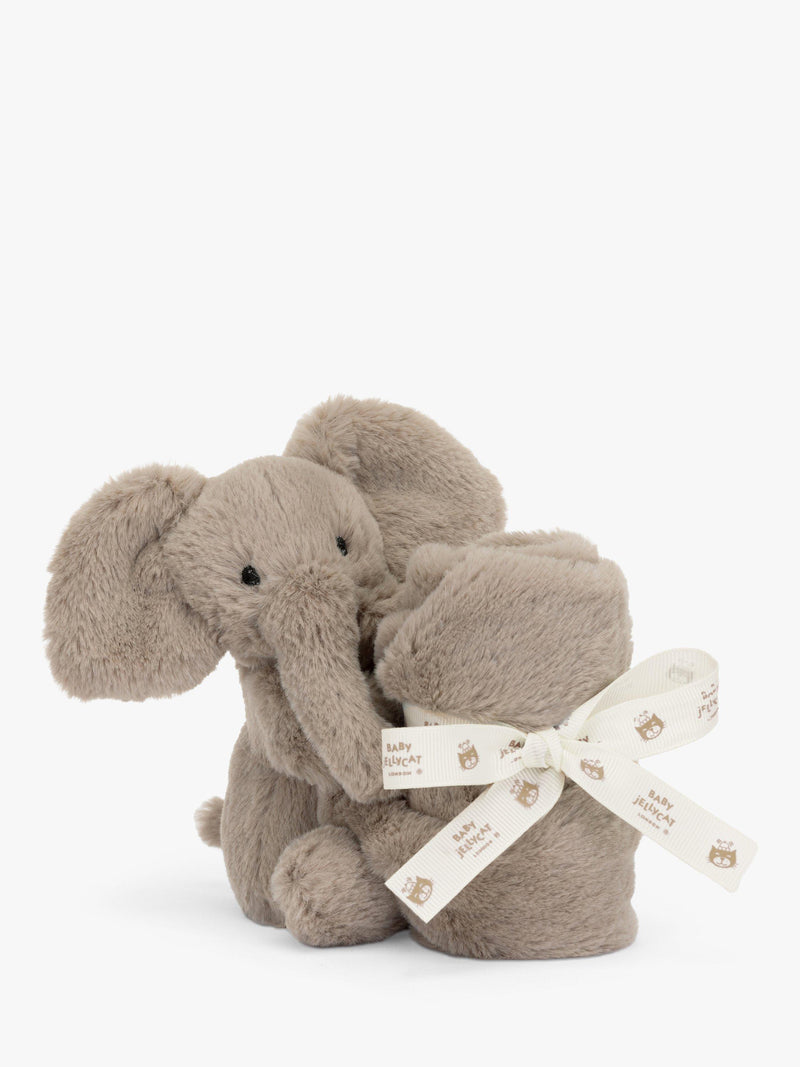 Jellycat Smudge Elephant soother in grey, imported from the UK
