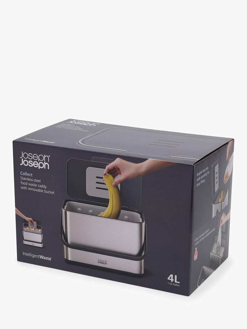 Joseph Joseph stainless steel food waste caddy 4L, UK version