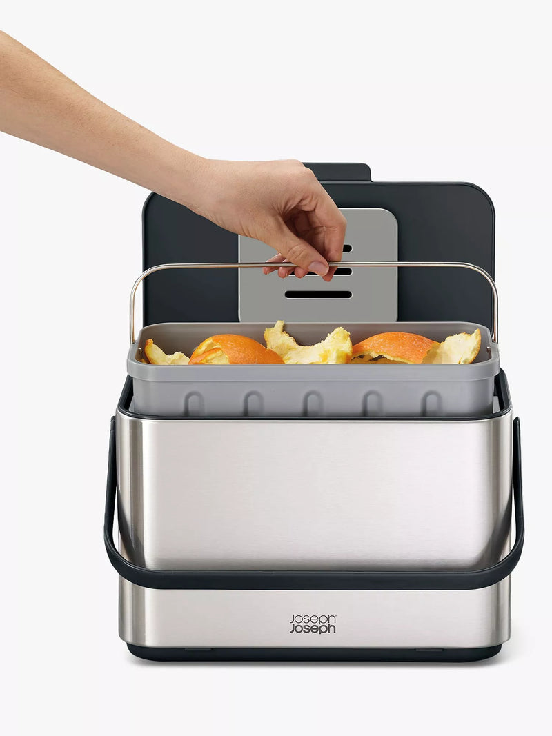 Joseph Joseph stainless steel food waste caddy 4L, UK version