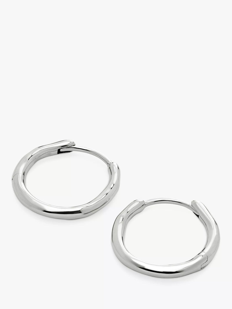 Monica Vinader small silver hoop earrings, imported from the UK