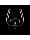 Bar Bespoke clear glass tumbler with handmade ship inside, 500ml - British product