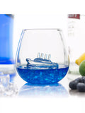 Bar Bespoke clear glass tumbler with handmade ship inside, 500ml - British product