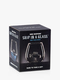 Bar Bespoke clear glass tumbler with handmade ship inside, 500ml - British product