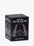 Bar Bespoke clear glass tumbler with handmade ship inside, 500ml - British product