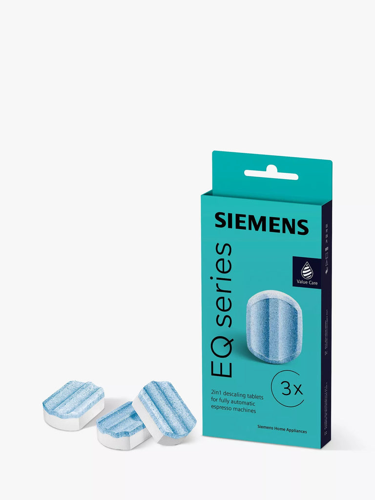 Siemens TZ80002B Coffee Machine Descalaing Tablets, Pack of 3