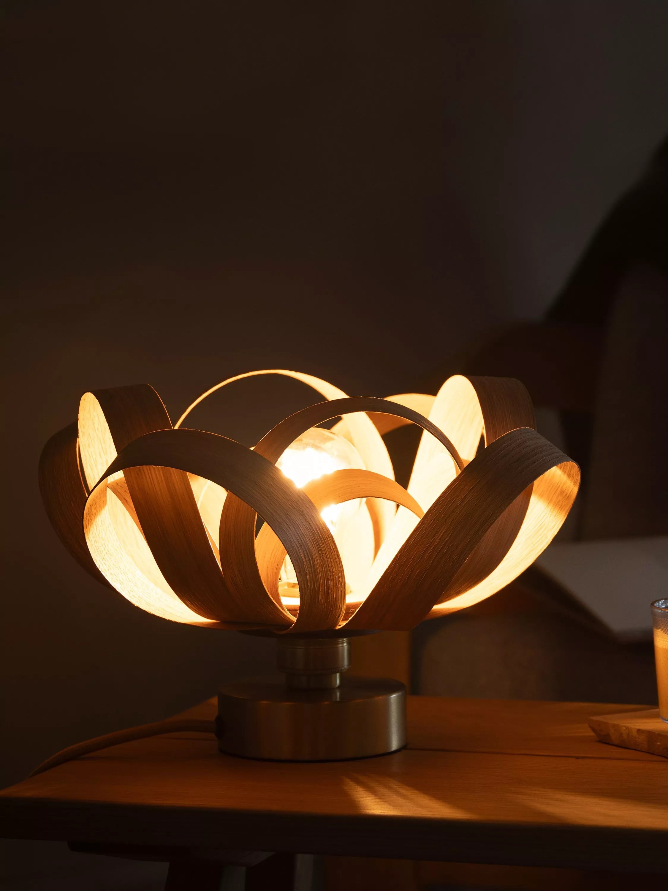 Tom Raffield Skipper table lamp natural finish, UK version