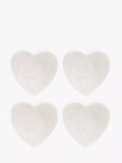 John Lewis Culinary Concepts Marble Heart Coaster Set of 4 White- Buy online at McGrocer