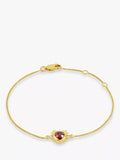 Rachel Jackson London gold plated heart bracelet with garnet (British brand)