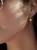 Rachel Jackson London gold plated smiley huggie hoop earrings, imported from the UK