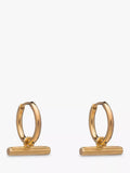 Rachel Jackson London mini T-bar huggie hoop earrings gold (British brand)