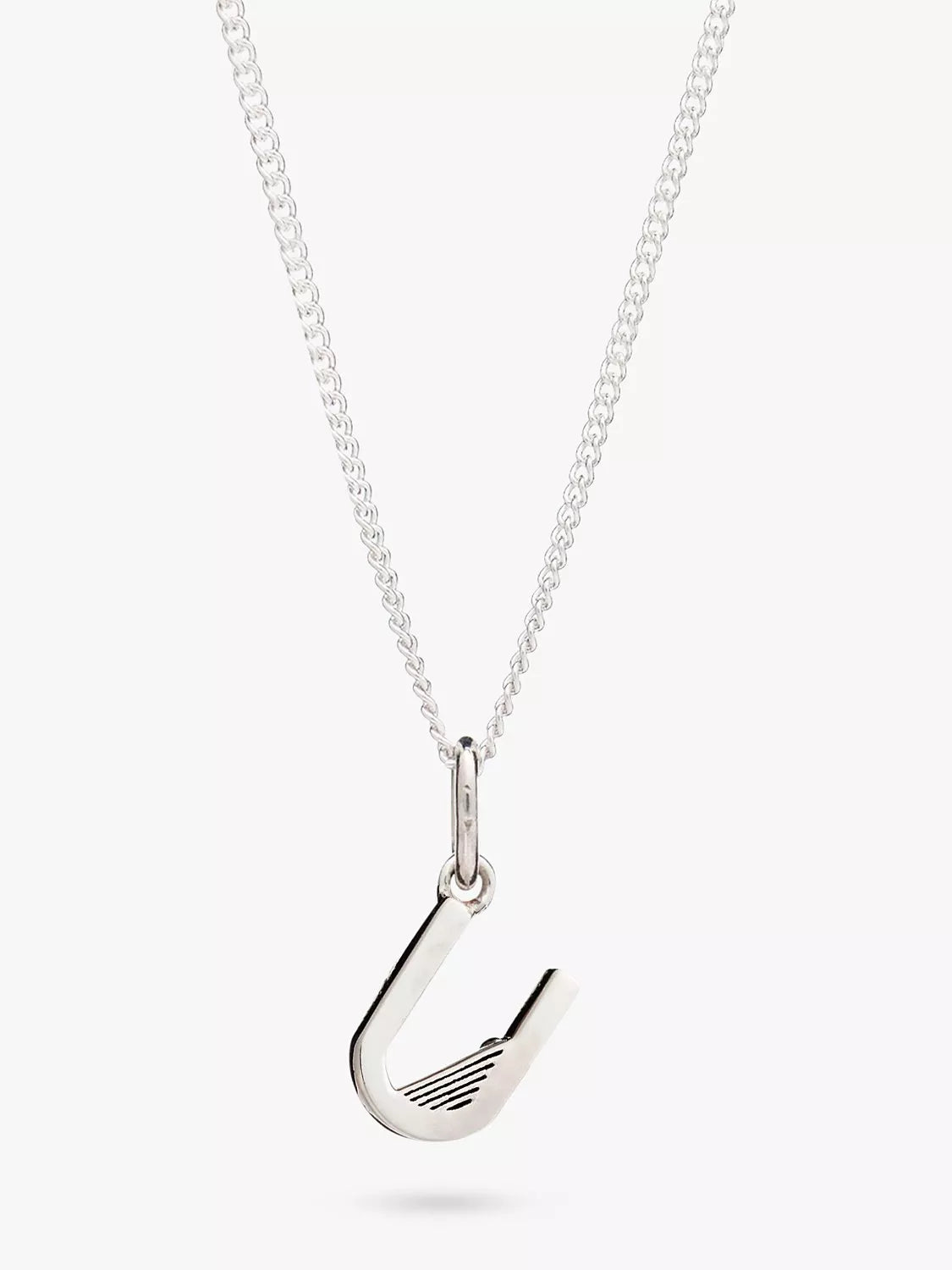Rachel Jackson London Initial Necklace Silver Pendant Necklace 46cm