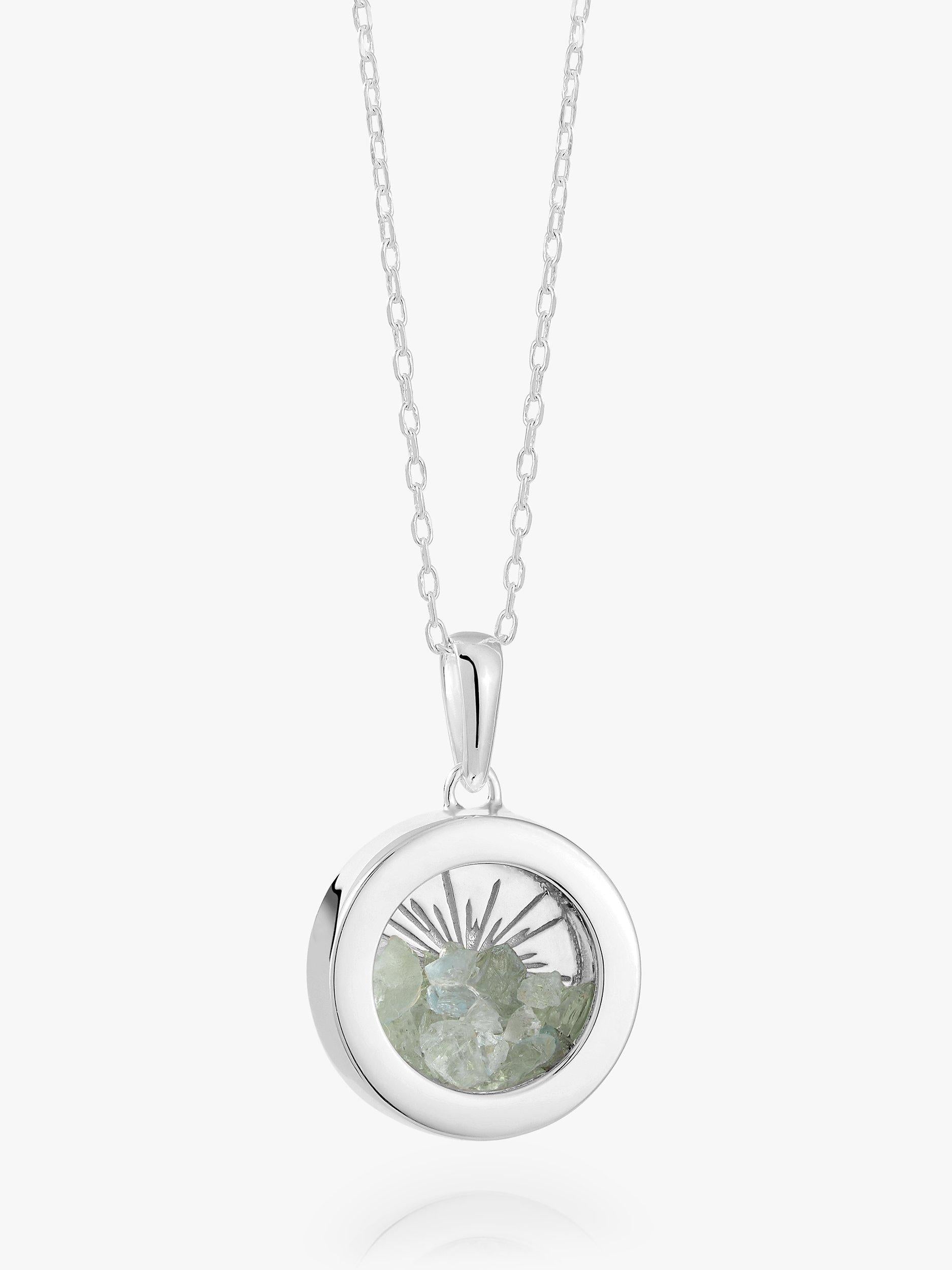 Rachel Jackson London Sonnenamulett-Halskette mit Aquamarin (britische Marke)