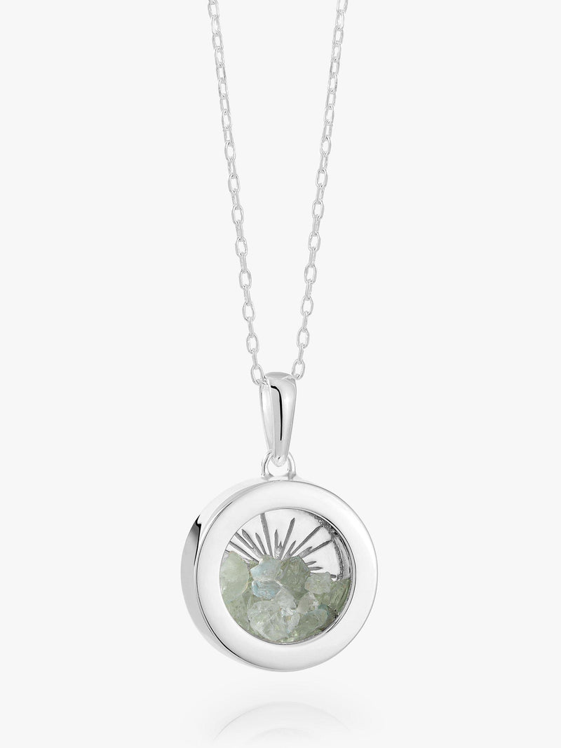 Rachel Jackson London Sonnenamulett-Halskette mit Aquamarin (britische Marke)