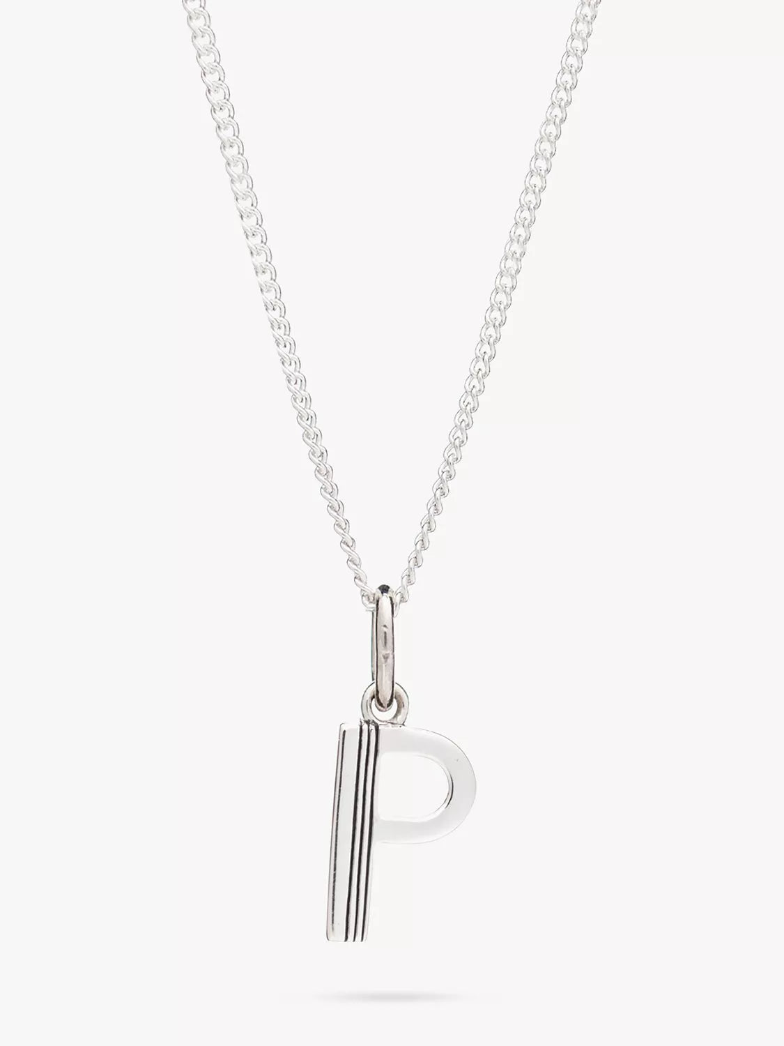 Rachel Jackson London Initial Necklace Silver Pendant Necklace 46cm