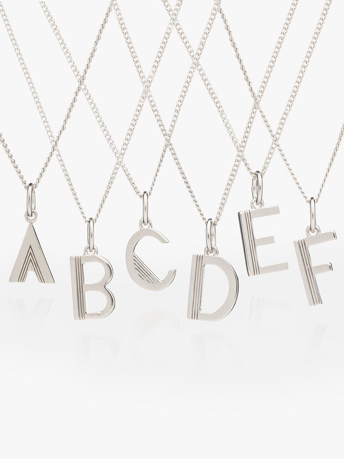 Rachel Jackson London sterling silver initial pendant (British brand)