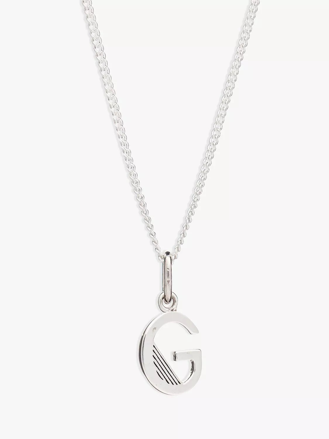 Rachel Jackson London Initial Necklace Silver Pendant Necklace 46cm