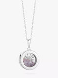 Rachel Jackson London Personalisierbares kleines Deko-Sonnen-Geburtsstein-Amulett-Halskette, Silber