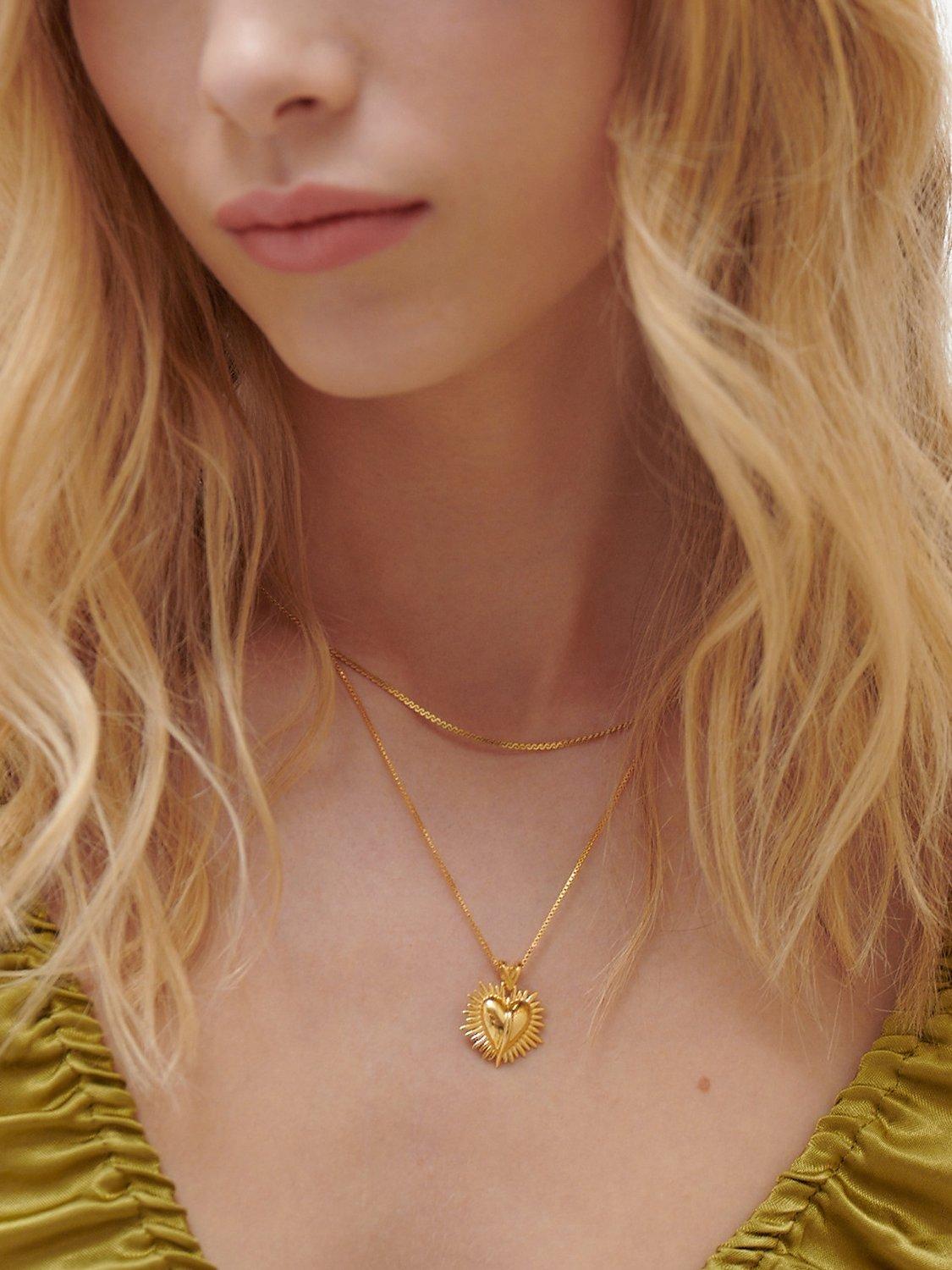 Rachel Jackson London personalisierte goldene Herz-Halskette – britisches Produkt