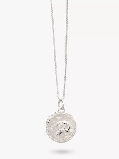 John Lewis Rachel Jackson London Personalised Zodiac Art Coin Necklace, Silver- Buy online at McGrocer
