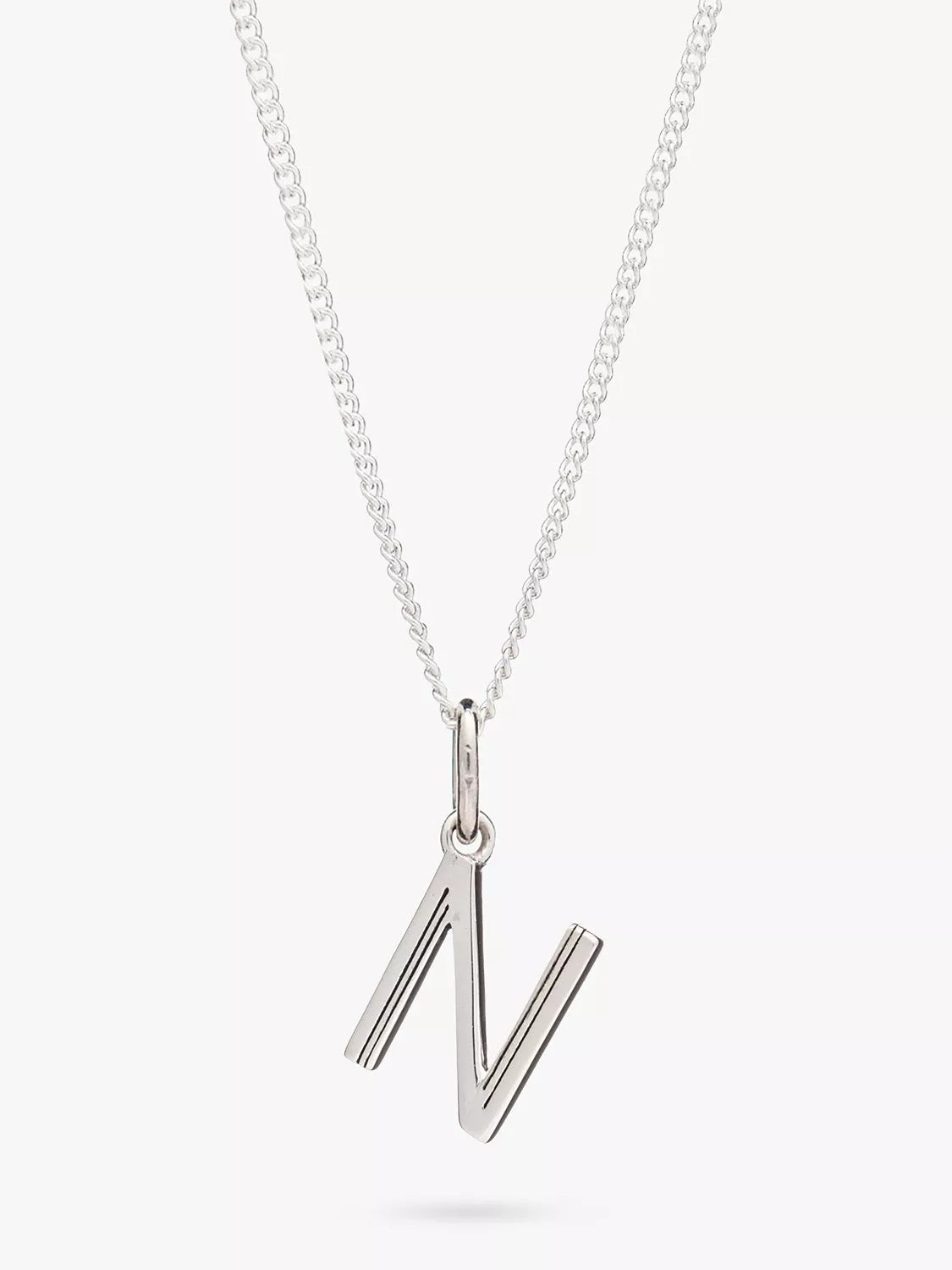 Rachel Jackson London Initial Necklace Silver Pendant Necklace 46cm