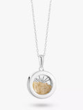 Rachel Jackson London Personalisierbares kleines Deko-Sonnen-Geburtsstein-Amulett-Halskette, Silber