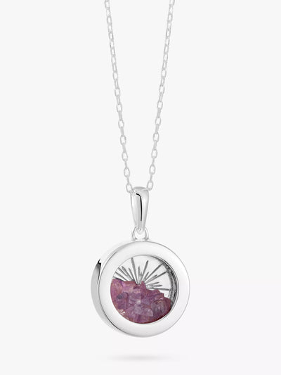 John Lewis Rachel Jackson London Personalised Small Deco Sun Birthstone Amulet Necklace, Silver- Buy online at McGrocer