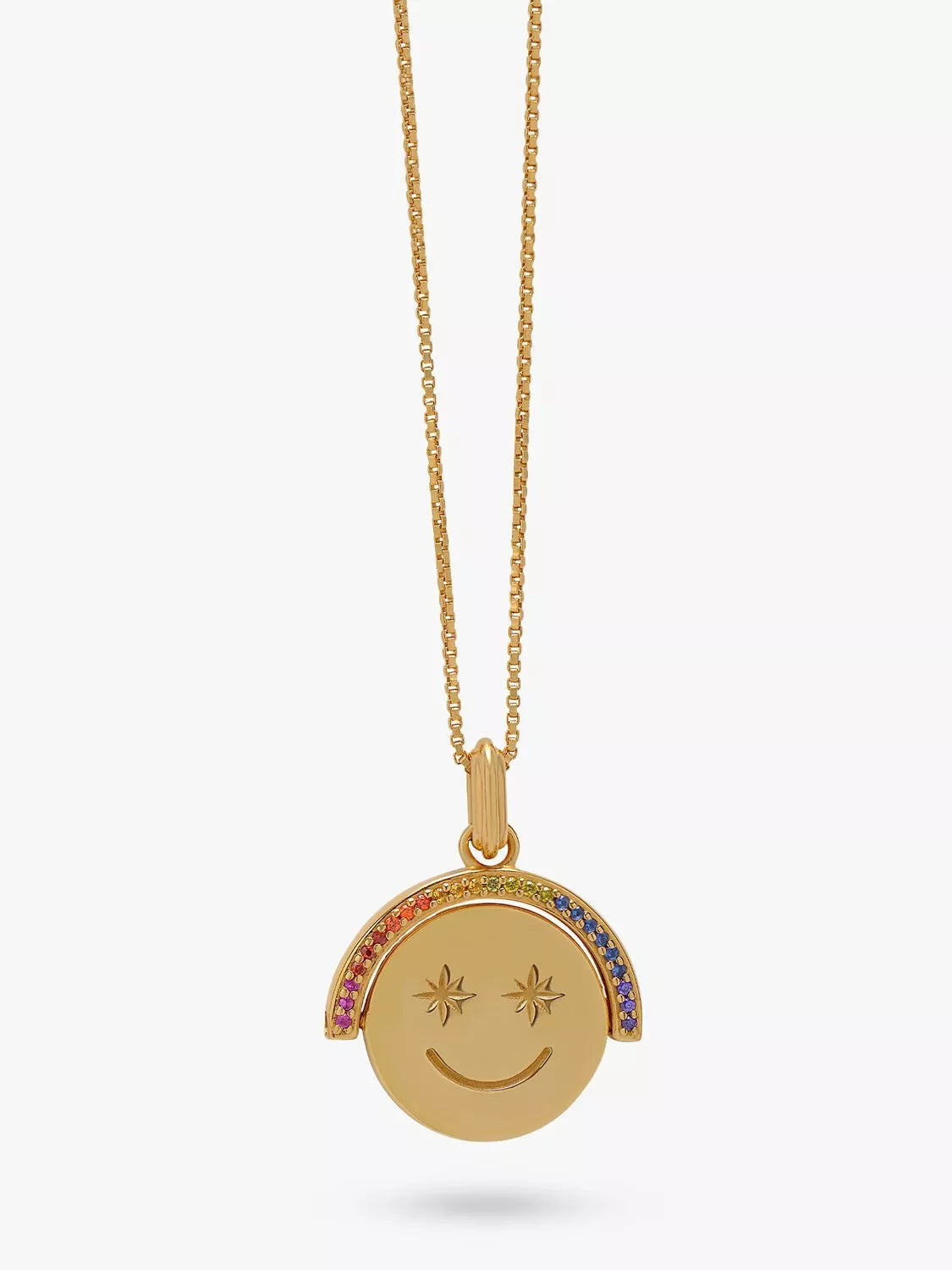 Rachel Jackson London rainbow smiley face spinning necklace, UK version