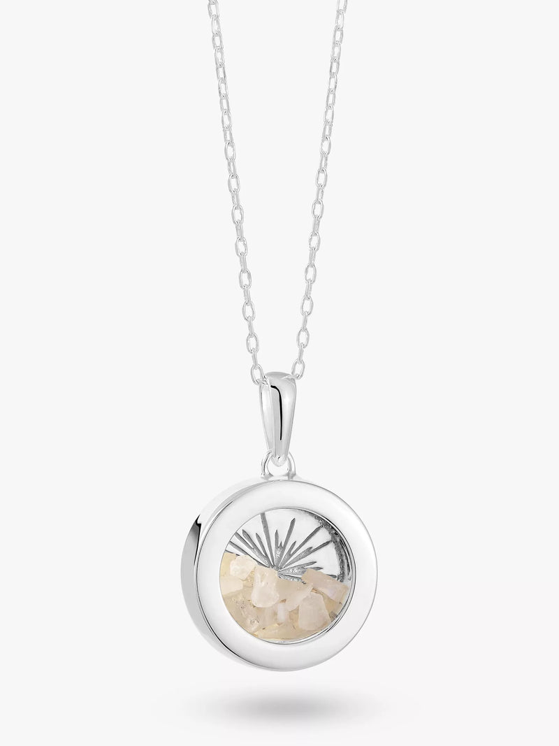 Rachel Jackson London Personalisierbares kleines Deko-Sonnen-Geburtsstein-Amulett-Halskette, Silber