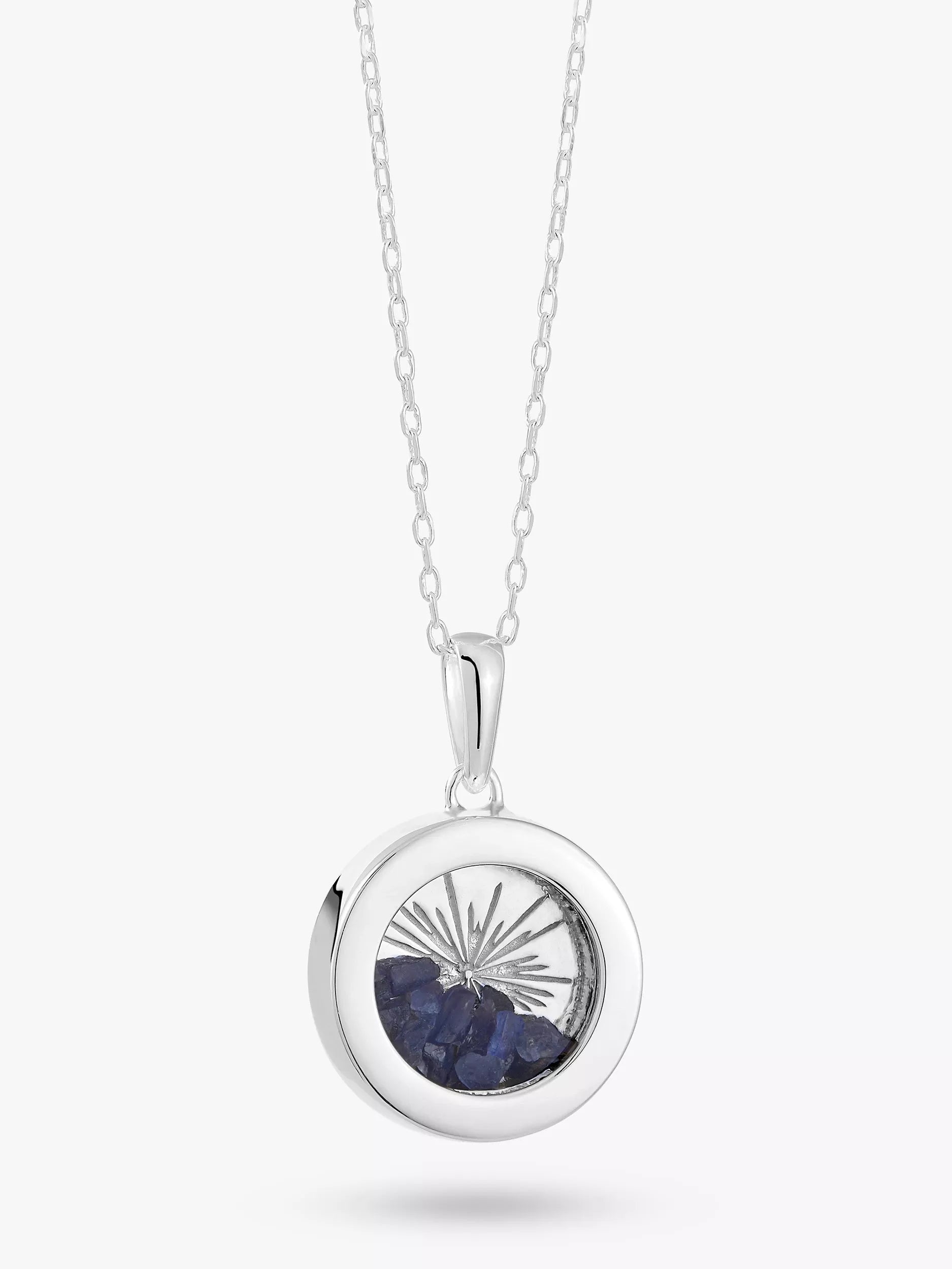 Rachel Jackson London Personalisierbares kleines Deko-Sonnen-Geburtsstein-Amulett-Halskette, Silber