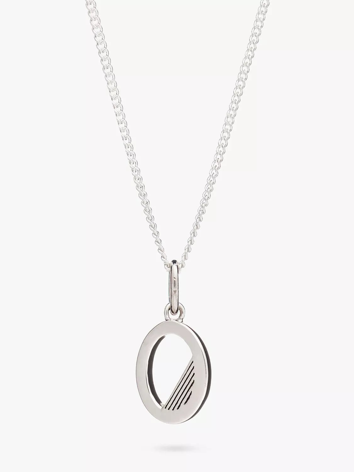 Rachel Jackson London Initial Necklace Silver Pendant Necklace 46cm